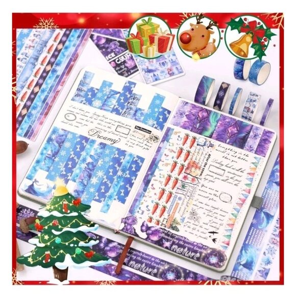 Christmas Washi Tape Set - 27 Rolls Decorative Tape with Snowflake, Winter Washi - Picture 6 of 6